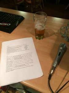 Microphone, questions, Beer.. 3 ingredients of a quiz master